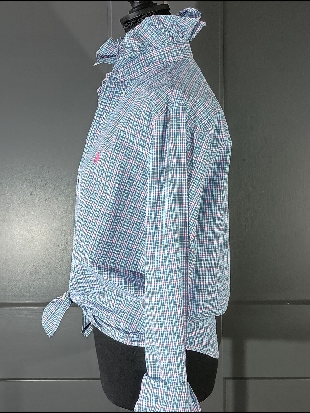 Upcycled Women's Ralph Lauren Ruffled Collar Shirt - Picture 3 of 8